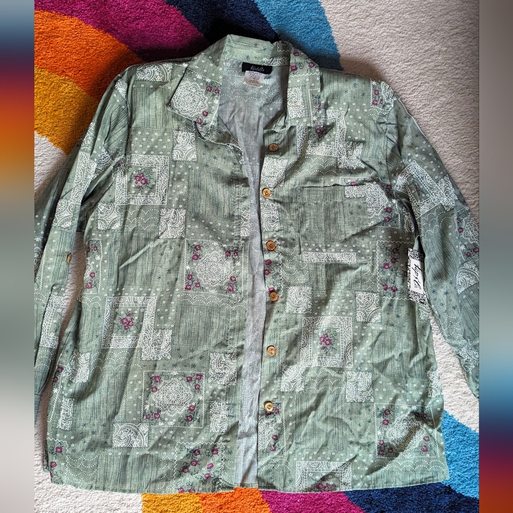 NWT Patchwork/Bandana Print Blouse